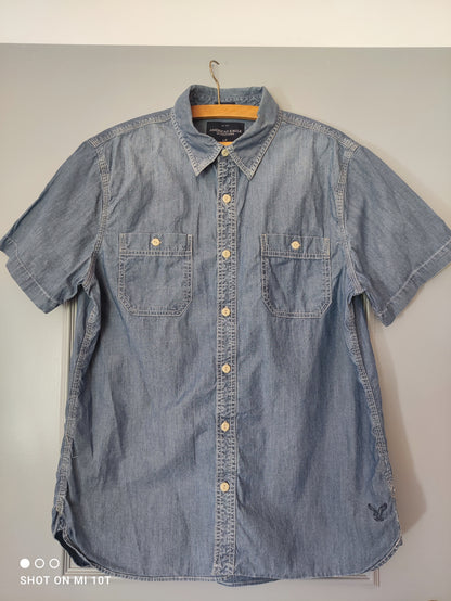 Chemise en denim à manches courtes